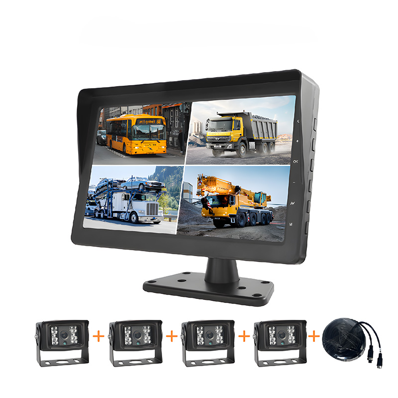 K1014 10.1'' Inch 4CH Quad Monitor Set AHD Wide Angle Camera