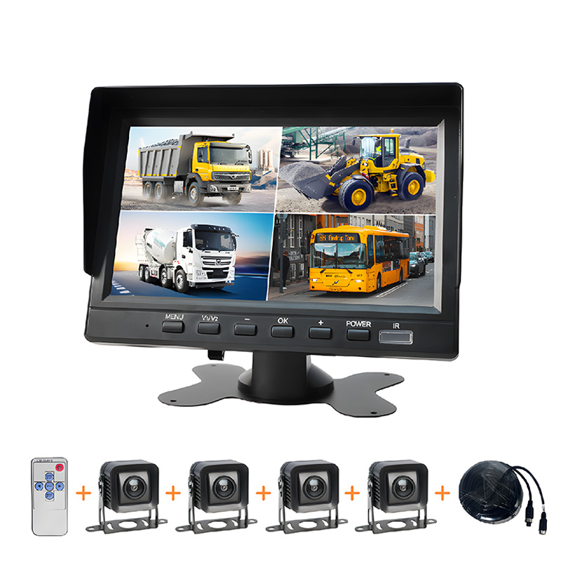 K704 7Inch 4CH Quad screen Backup Camera Monitor 7" LCD Reversing Monitor