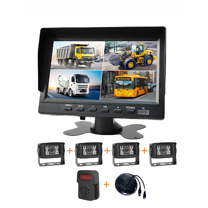 K704BSD 7Inch 4CH Quad Monitor Set with BSD Reversing Rear View Camera for Truck